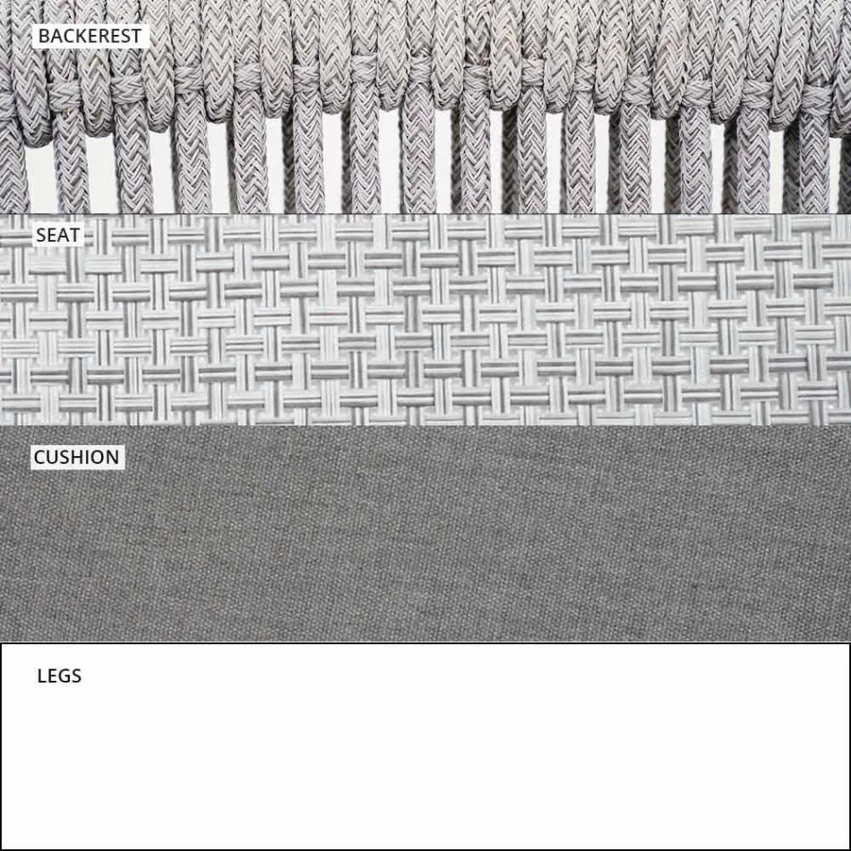 Outdoor Stackable Two Seater Sofa Upholstered Fabric - Smart by Varaschin Viadurini