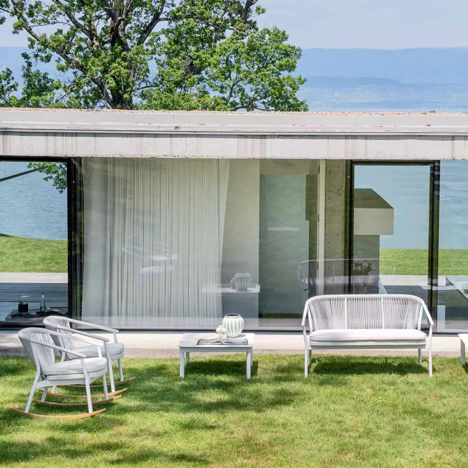 Outdoor Stackable Two Seater Sofa Upholstered Fabric - Smart by Varaschin Viadurini