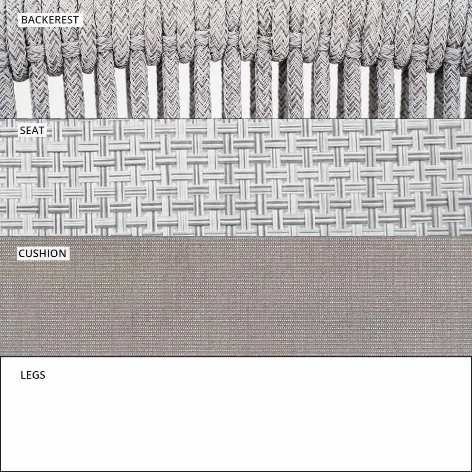 Outdoor Stackable Two Seater Sofa Upholstered Fabric - Smart by Varaschin Viadurini