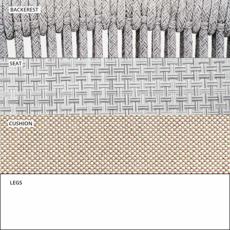 Outdoor Stackable Two Seater Sofa Upholstered Fabric - Smart by Varaschin Viadurini