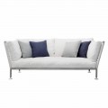 Outdoor Sofa in Steel and Woven PVC Fabric Cushions - Ontario6