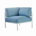 Modular Corner Sofa in Metal and Fabric Made in Italy - Cola