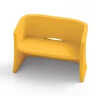 2 Seater Garden Sofa in Colored Polyethylene Made in Italy - Gomez Viadurini