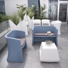 2 Seater Garden Sofa in Colored Polyethylene Made in Italy - Gomez Viadurini