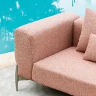3 Seater Garden Sofa with Chaise Longue in Aluminum and Fabric - Filomena Viadurini