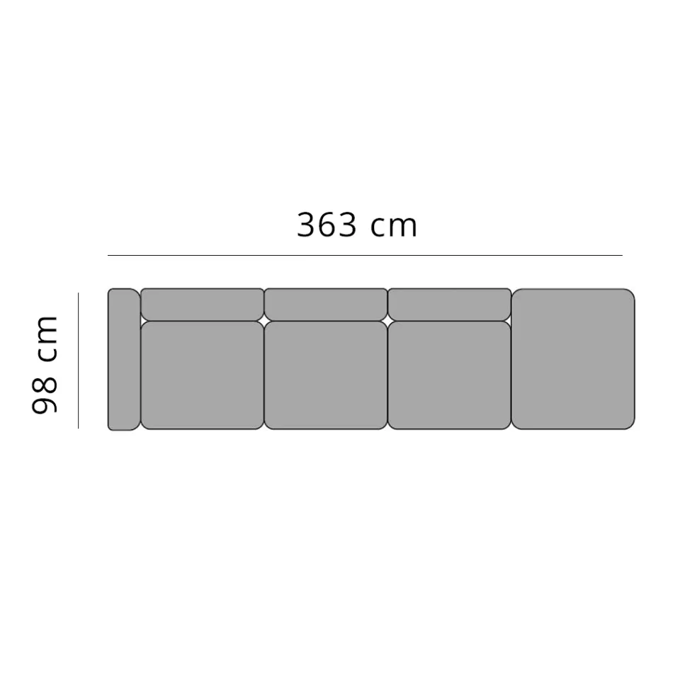 3-Seater Garden Sofa with Luxury Pouf in Aluminum and Fabric - Filomena Viadurini
