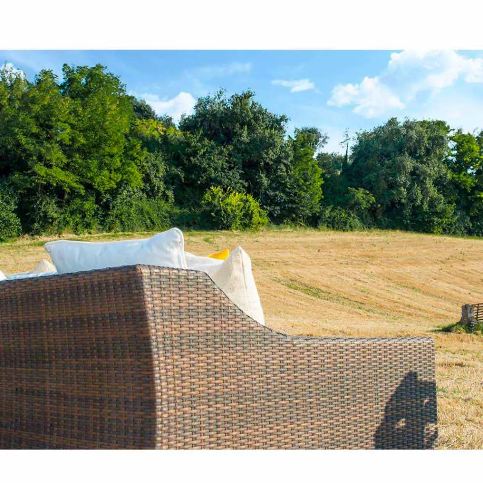 Sofa hand-woven garden Joe Coffee polyethylene Viadurini