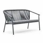 Two Seater Garden Stacking Sofa Aluminum and Fabric - Smart By Varaschin Viadurini