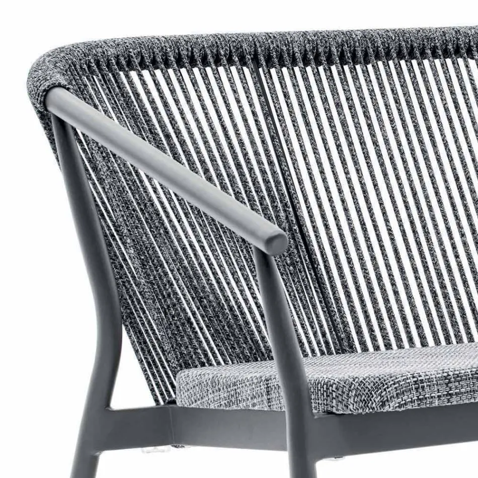 Two Seater Garden Stacking Sofa Aluminum and Fabric - Smart By Varaschin Viadurini