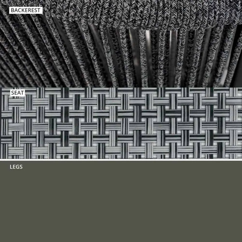 Two Seater Garden Stacking Sofa Aluminum and Fabric - Smart By Varaschin Viadurini