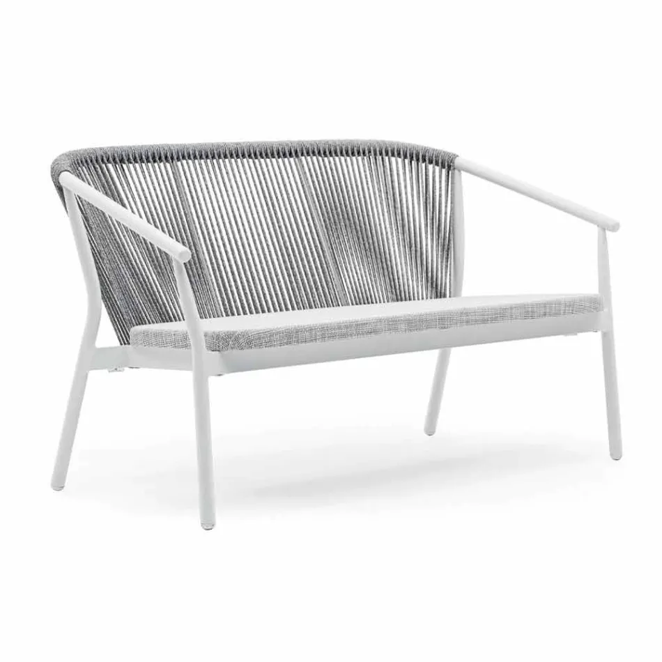 Two Seater Garden Stacking Sofa Aluminum and Fabric - Smart By Varaschin Viadurini