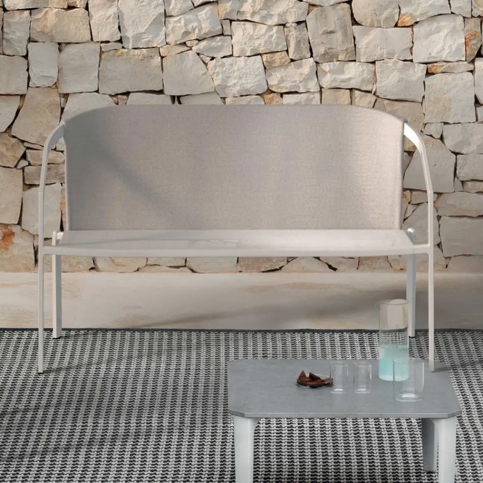 2 seater Outdoor Sofa with Aluminum Structure Made in Italy - Zaika Viadurini