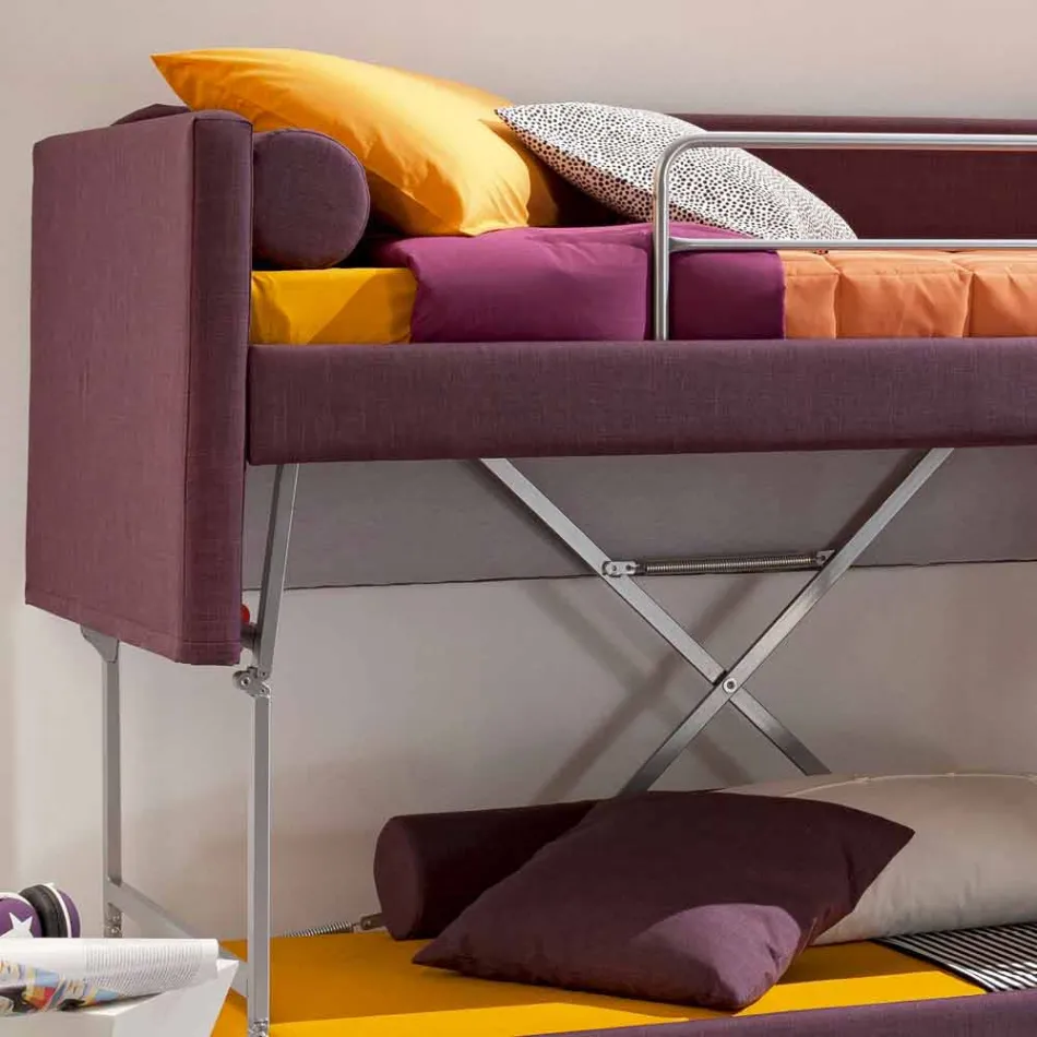 Design Bunk Bed Sofa Covered in Made in Italy Fabric - Gretel Viadurini