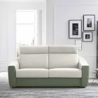 Modern Sofa Bed Upholstered in Made in Italy Bicolor Fabric - Begonia Viadurini