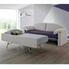 Modern Sofa Bed Upholstered in Bicolor Fabric Made in Italy - Kayla Viadurini