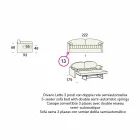 Modern Sofa Bed Upholstered in Bicolor Fabric Made in Italy - Kayla Viadurini