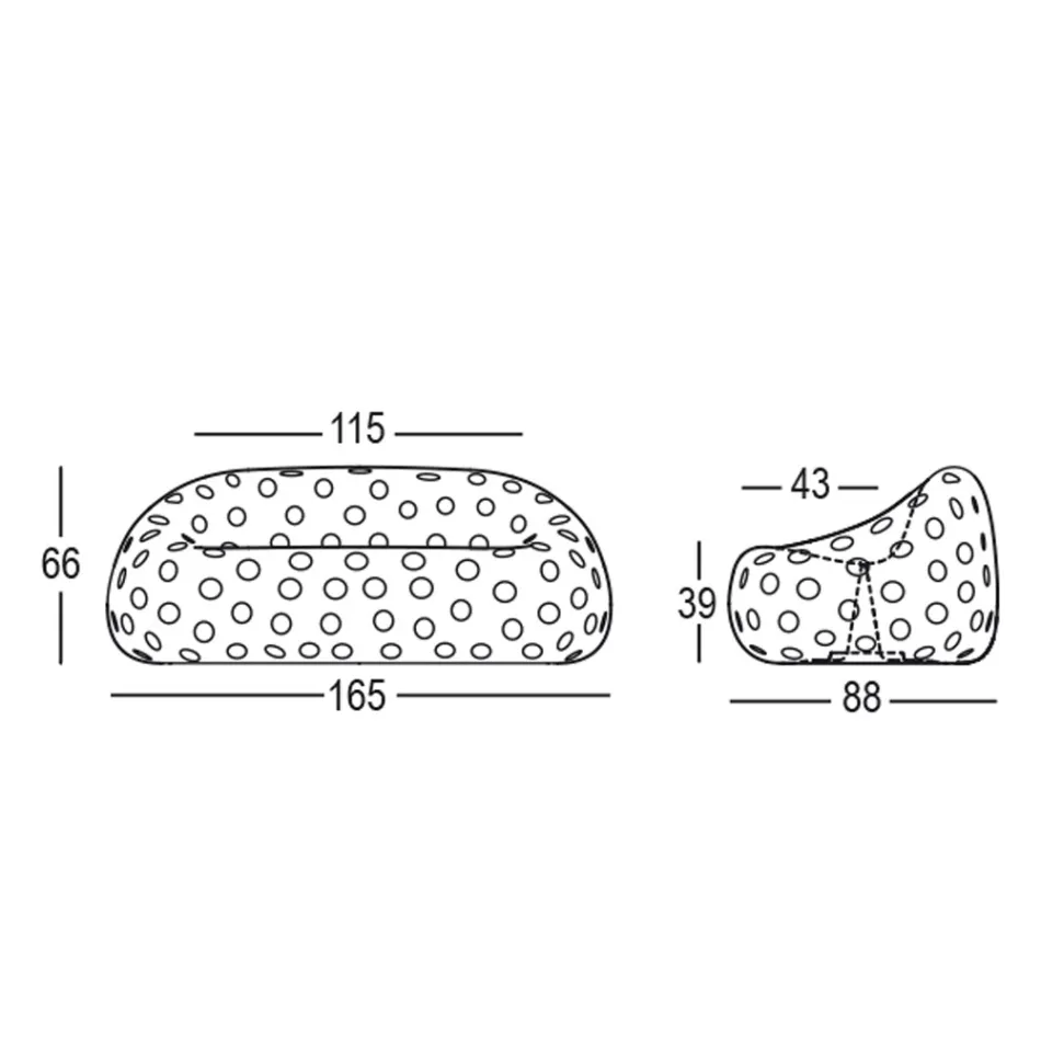 Luminous Outdoor Sofa in Polyethylene with LED Made in Italy - Asso Viadurini