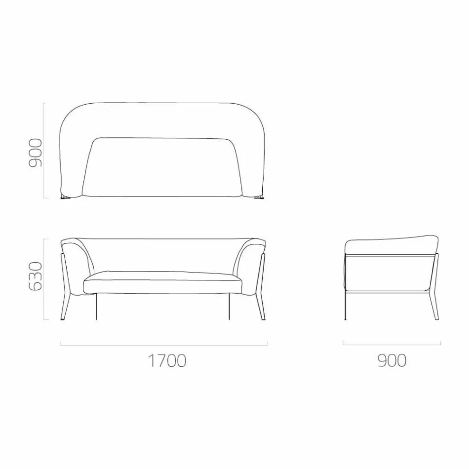 Modern Sofa for Outdoor or Indoor Removable Design Made in Italy - Carmine Viadurini