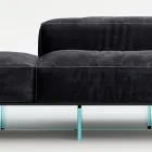 Saphir - Modern Modular Sofa with Glass Base, Made in Italy Viadurini