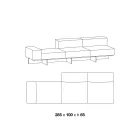 Saphir - Modern Modular Sofa with Glass Base, Made in Italy Viadurini