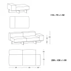 Saphir - Modern Modular Sofa with Glass Base, Made in Italy Viadurini