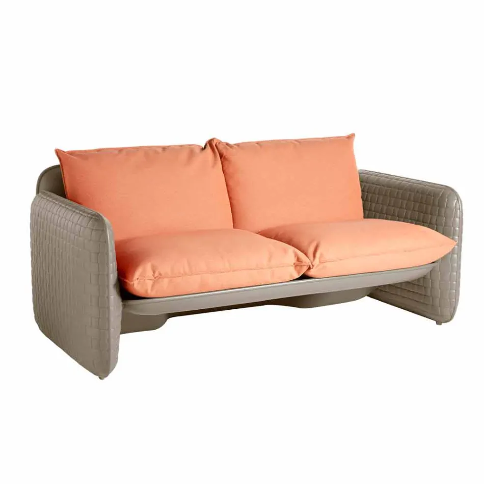 2 seater outdoor sofa in fabric or leather - Mara by Slide Viadurini
