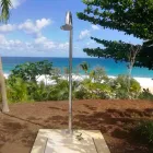 Chromed Stainless Steel Garden Shower with Foot Wash Made in Italy - Marlen Viadurini