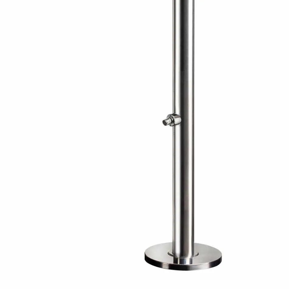 Chromed Stainless Steel Garden Shower with Foot Wash Made in Italy - Marlen Viadurini