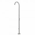 Chromed Stainless Steel Garden Shower with Foot Wash Made in Italy - Marlen