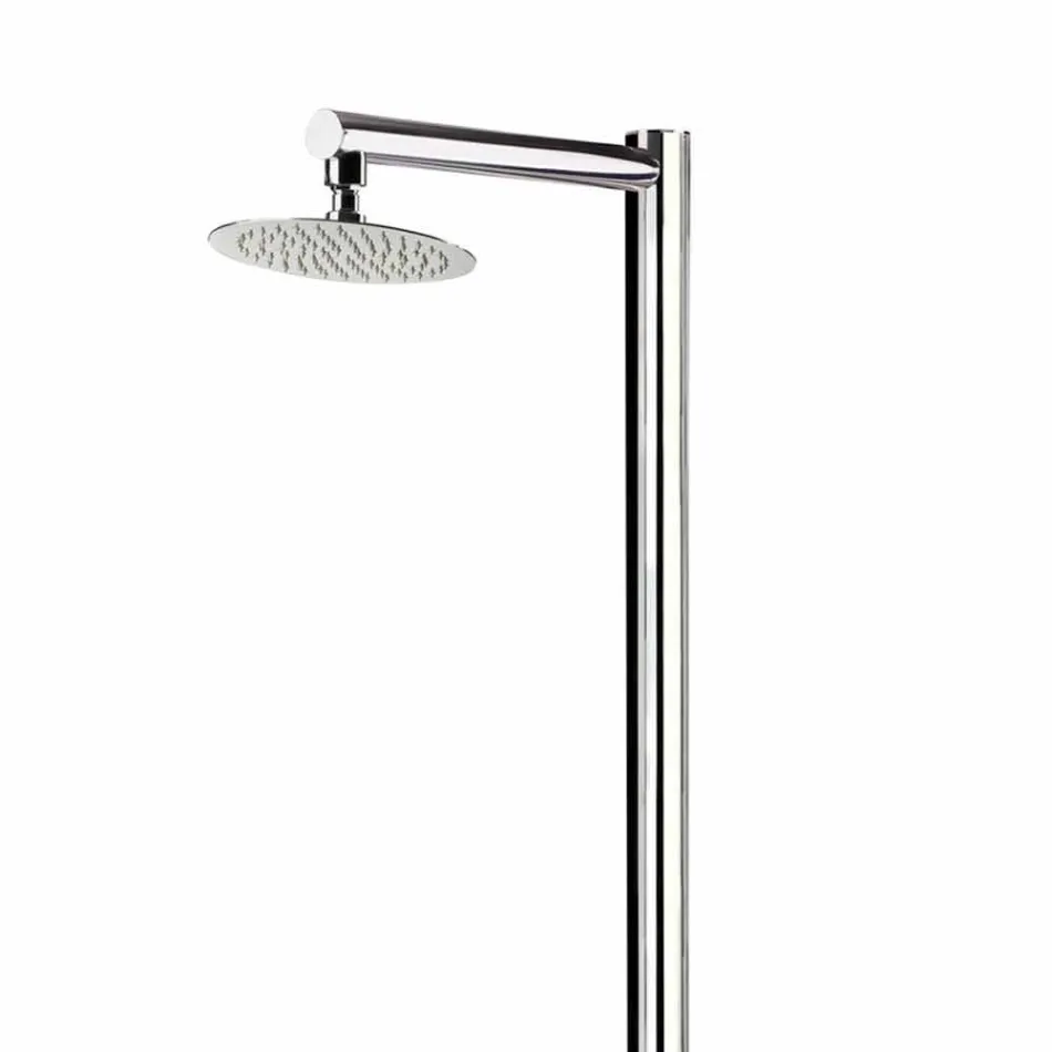 Garden shower in chromed stainless steel with foot washer Made in Italy - Modeo Viadurini