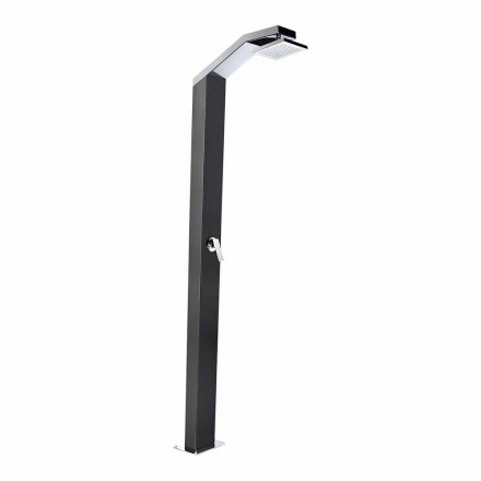 Solar Garden Shower in Black Painted Stainless Steel Made in Italy - Werner Viadurini