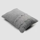 Italian Luxury Sinergia Lace Gray Linen Bed Pillowcase - Stego Viadurini
