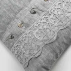 Italian Luxury Sinergia Lace Gray Linen Bed Pillowcase - Stego Viadurini