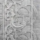 Italian Luxury Sinergia Lace Gray Linen Bed Pillowcase - Stego Viadurini