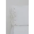 Linen Pillowcase with White Lace for Luxury Design Bed Made in Italy - Kiss Viadurini