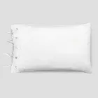 Linen Pillowcase with White Lace for Luxury Design Bed Made in Italy - Kiss Viadurini