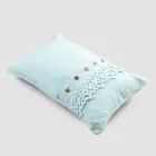 Pillowcase in Colored Linen, Poema Lace and Italian Luxury Piping - Stego Viadurini