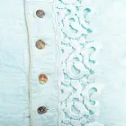 Pillowcase in Colored Linen, Poema Lace and Italian Luxury Piping - Stego Viadurini