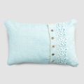 Pillowcase in Colored Linen, Poema Lace and Italian Luxury Piping - Stego