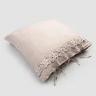 Linen Pillowcase with Armonia Lace and Powder Laces or Back - Masone Viadurini