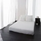 Chalk or Retro Light Linen Pillowcase with Square Design Ties - Prisco Viadurini