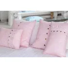 Square Pillowcase in Colored Linen with Agoya Mother-of-Pearl Buttons - Mediterranean Viadurini