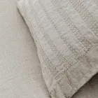 Square Pillowcase in Chalk Linen or Retro Decoration with Sphere Embroidery and Frame - Elbow Viadurini