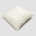 Square Pillowcase in Chalk Linen or Retro Decoration with Sphere Embroidery and Frame - Elbow Viadurini