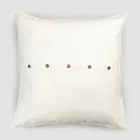 Square Pillowcase in Heavy Colored Linen with Agoya Buttons - Mediterranean Viadurini