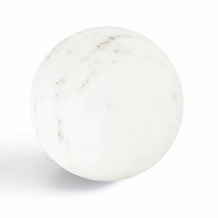 Modern Sphere Paperweight in Italian Satin White Marble, 2 Pieces - Sphere Viadurini