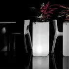 Two-Color Illuminated Polyethylene Column Planter Made in Italy - Barbia Viadurini