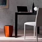 Design wastepaper box in regenerated Poligiono leather, made in Italy Viadurini