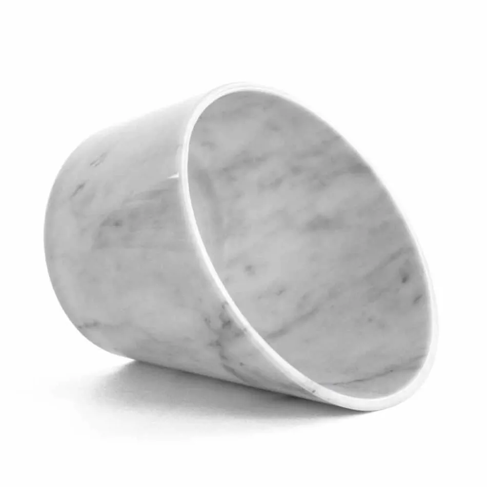 Wine or Champagne Glacette in White Carrara Marble Made in Italy - Ciotti Viadurini