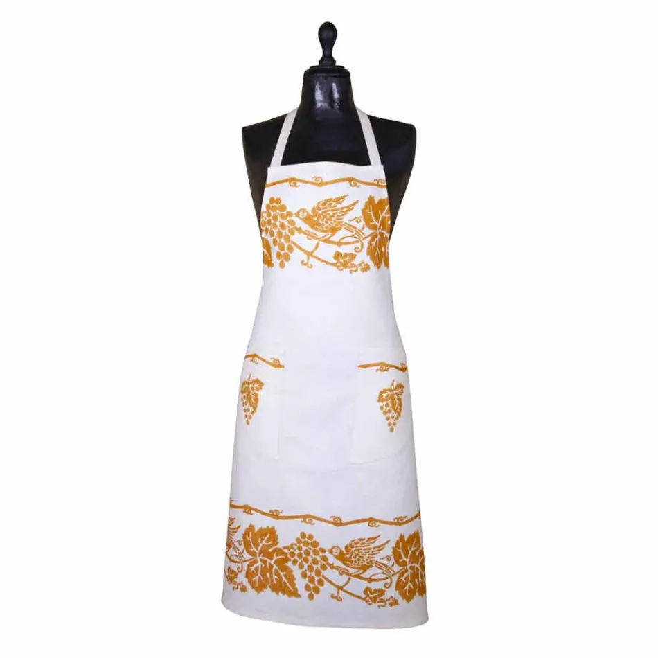 Italian Hand Crafted Linen Apron One Piece - Brands Viadurini